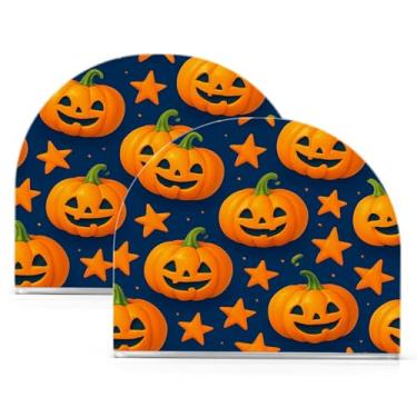 Imagem de Wassud Porta-guardanapos de acrílico abóboras com estrela moderna dispensador de guardanapos de papel em forma de U para mesa, cozinha, sala de jantar, bancada 2 peças (comporta 50-60 guardanapos)