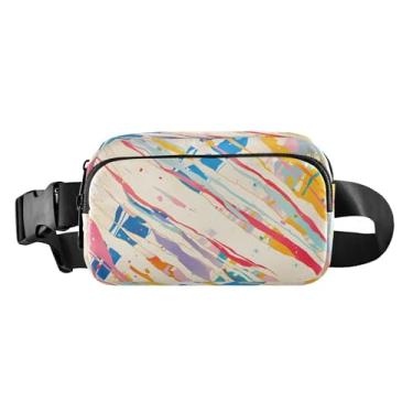 Imagem de CEBUGI Pochetes de caminhada para homens e mulheres, pochetes modernas listradas de mármore resistentes à água com cinto ajustável para treino, viagem, corrida