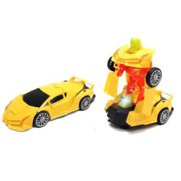 Imagem de Brinquedo Infantil Carro Super Robô com Luz e Som Carrinho que vira Ro