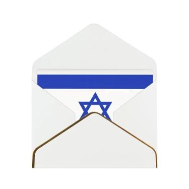 Imagem de SKKNT Cartões comemorativos impressos com bandeira israelense para todas as ocasiões, convites de festa de aniversário de casamento, 12,7 x 15,2 cm
