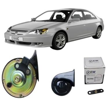 Imagem de BUZINA CARACOL COM PLUG 2 PINOS E CONECTOR PARA CIVIC 2004>2011