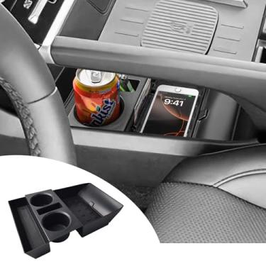 Imagem de RUNROAD Bandeja organizadora de console central compatível com acessórios Hyundai Santa Fe 2024 2025, suporte de copo de inserção para organizador de apoio de braço de Santa Fé, bandeja de console