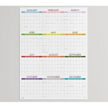 Imagem de Calendário de parede apagável a seco 2026, 68 × 99 cm — planejador anual de dupla face (datado e sem data), escrita e limpeza reutilizável, planejador de parede grande para casa, escritório, sala de