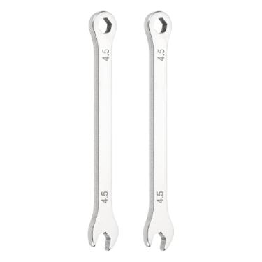 Imagem de HARFINGTON 2 peças mini chave de combinação superfina 4,5 mm caixa métrica de 12 pontos e chave inglesa de extremidade dupla de aço inoxidável de extremidade aberta para reparo de móveis de tubos