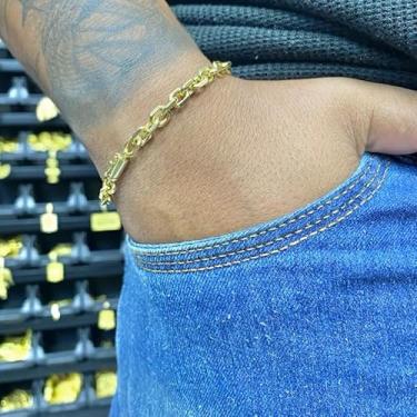 Imagem de Pulseira Cadeado quina 8mm 100% Moeda Antiga