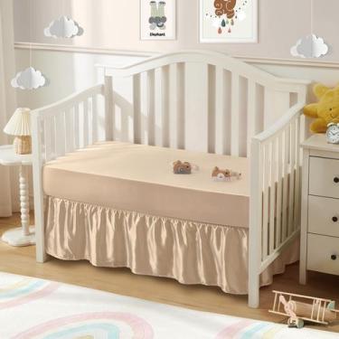 Imagem de Saia de cama SiInvdabzx Satin 132x71 cm com babados 36 cm Drop Beige