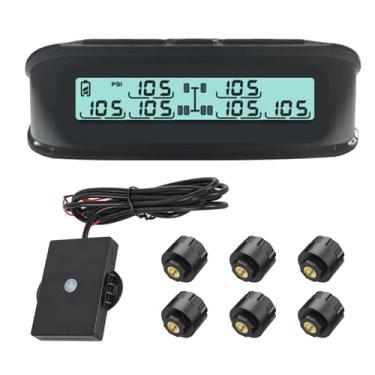 Imagem de Tyona Sistema de monitoramento de pressão de pneu com 6 sensores, (0-199PSI) Ty6 Black Trailer TPMS s, 6 modos de alerta, transmissão de sinal de longa distância para caminhões de reboque RV (6
