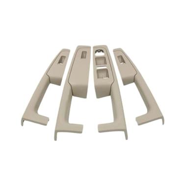 Imagem de 1 conjunto de 4 peças compatível com Skoda Superb 2 2008-2013 bege cinza interno maçaneta da porta do carro apoio de braço luva 3T1867157 3T1867158 3T0867162(4 PCS-Beige)