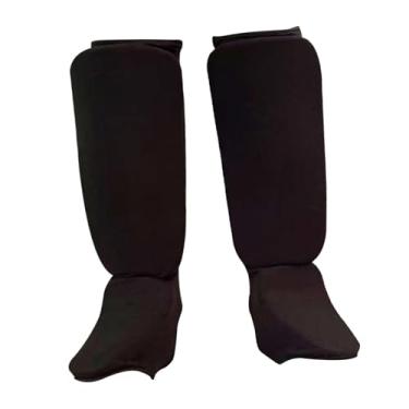 Imagem de menolana Caneleiras de Kickboxing, Protetores de Pé Confortáveis, Proteção para o Peito da Perna, Protetores de Perna para Esportes de Muay Thai e Kickboxing, Preto