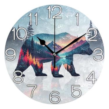 Imagem de GAIGEO Número do relógio branco com relógio de parede Kedu analógico decorativo relógio de cozinha rústico redondo sem tique-taque silencioso, decoração de parede retrô moderna art déco, 25 cm