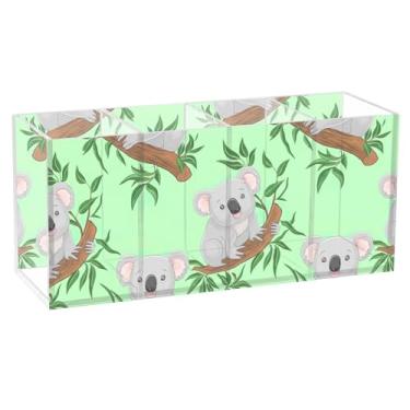 Imagem de TSENQUE Porta-lápis decorativo fofo de coalas, galhos de árvores, verde acrílico, porta-lápis de mesa, personalizado, suporte de copo para lápis, artesanato, decoração de mesa, acessórios de