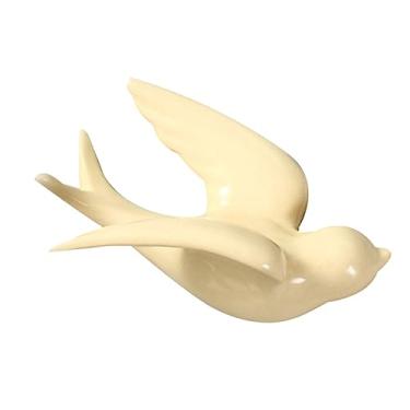 Imagem de Decoração de parede de pardais de cerâmica estilo nórdico decoração de casa enfeites de pássaros pendurados na parede para berçário