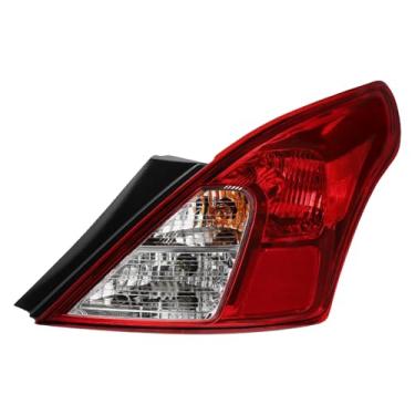 Imagem de Julypand Lanterna traseira de para-choque traseiro compatível com Nissan Versa RH 2012-2019 luz de freio de substituição com lente vermelha lâmpada de freio com fio