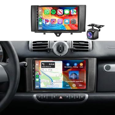 Imagem de Rádio estéreo automotivo para Mercedes Benz Smart Fortwo 2011-2015 2 + 64G, tela sensível ao toque de 9 polegadas/Android 13/Wireless CarPlay/Android Auto/DSP EQ/Navegação GPS/WiFi/Bluetooth/FM/RDS