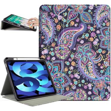 Imagem de Capa para iPad (A16) 11ª geração 2025, iPad 10ª geração com suporte para lápis, homens, mulheres, crianças, à prova de choque, digitação em vários ângulos/suporte horizontal ajustável para