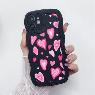 Imagem de Capa de celular Soft Lines Love Heart para iPhone 11 13 12 14 16 15 Pro Max XR XS X 6 7 8 Plus, capa de silicone, preta GP09, para iPhone 15 Pro