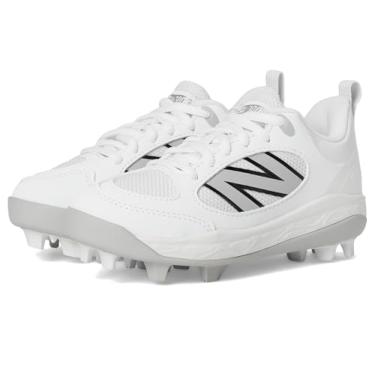 Imagem de New Balance Tênis de beisebol unissex infantil Fresh Foam 3000 V7 moldado de borracha, Branco/preto, 3.5 Big Kid