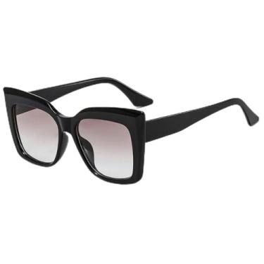 Imagem de Óculos de Sol Olho de Gato com Degradê e Estampa de Leopardo, Unissex, Estilo Punk, Proteção UV400, Ideais para Esportes ao Ar Livre, Corrida e Ciclismo, nas Cores Preto e Cinza.