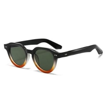 Imagem de Óculos de Sol UV400 - Armação Pequena em Jelly Color com Rebites Oval para Homens e Mulheres, Ideal para Esportes ao Ar Livre, Corrida e Ciclismo, Cores: Preto e Verde Chá