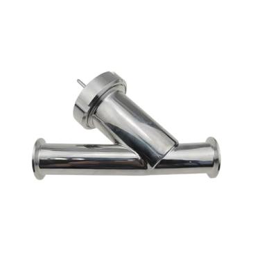 Imagem de 1 pç 1,5" Tri Grampo (50,5 mm) Tipo Y Filtro Filtro Tubo OD 3/10.2 cm 2.5 cm 3.8 cm, Aço Inoxidável SS304 DIN Capa Filtro Tela (200 malhas, 3/10.2 cm)