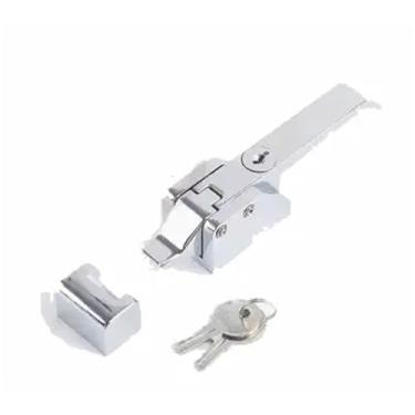 Imagem de DK615 Armários de porta de geladeira de forno puxadores de freezer fivela de ferrolho trava de armário industrial 1 peça (cromo com chave)