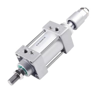 Imagem de SCJ32*50/75/100/150/200-50-S Pistões ajustáveis de cilindro pneumático de ar padrão à prova de poeira de reposição de haste dupla (curso 50-100 mm, SCJ32)