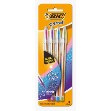 Imagem de Caneta Esferográfica BIC da linha Cristal Fina 0.08MM 4 Unidades