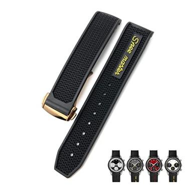 Imagem de TPUOTI 19 mm 20 mm 21 mm 22 mm Pulseiras de relógio macias de borracha para Omega Speedmaster AT150 Seamaster 300 Seamaster 007 James Bond pulseira pulseira (cor: rosa amarela preta, tamanho: 22mm)