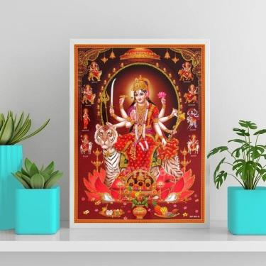 Imagem de Quadro Deusa Hindu Durga 24X18Cm Branca