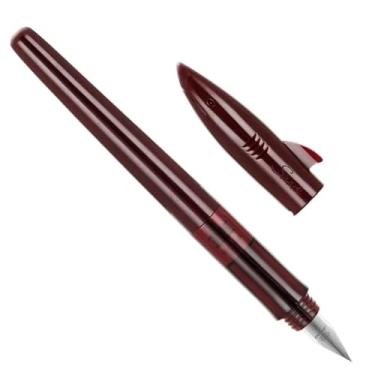 Imagem de ONECMN Canetas-tinteiro de plástico 0,5 mm F ponta fofa em forma de tubarão, caligrafia, artigos de papelaria escolar, material de escritório, presentes para estudantes (vinho vermelho)
