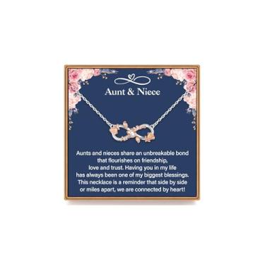 Imagem de Colar com pingente infinito de ouro rosa, corrente de prata esterlina, presente para mãe, filha, presente para mulheres, ajustável, joias modernas, presentes de aniversário para avó, neta, irmã, tia