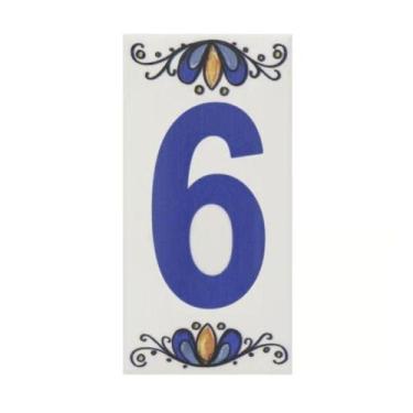 Imagem de Número Residencial Cerâmico Gabriela 15cm Número N6 - OUTRAS MARCAS