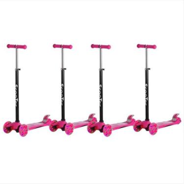 Imagem de Kit 4 Patinetes  3 Rodas para menino menina 3d ascende luzes regulavel