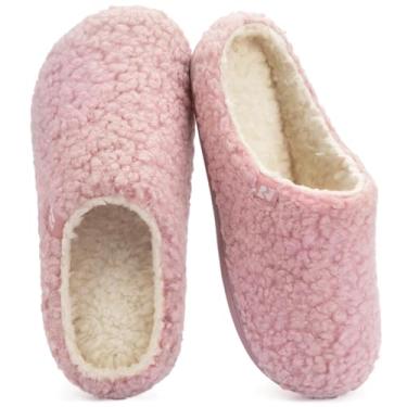 Imagem de RockDove Chinelo Feminino Plush Retreat Sherpa Fleece, Tamanho 7-8, Eua, Rosa Bebê