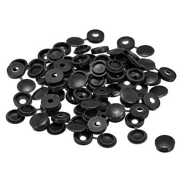 Imagem de 50 peças de tampas de parafuso articuladas de 4 mm tampas de plástico para parafusos dobráveis para arruela capa de proteção para parafusos M2 M3 M4, preto