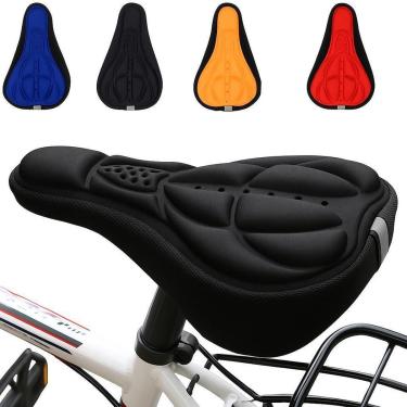 Imagem de Capa Gel Silicone Banco Selim Almofada Forro Para Bicicleta Cor Preto-Unissex