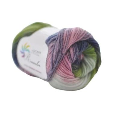 Imagem de Fio De Lã Penteada Arco-Íris 50g, 100% Puro, Para Tricô Manual E Croch