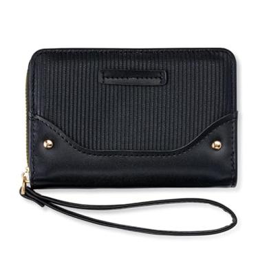 Imagem de Carteira de pulso elegante para mulheres de grande capacidade com vários compartimentos para cartões, Preto, Clássico