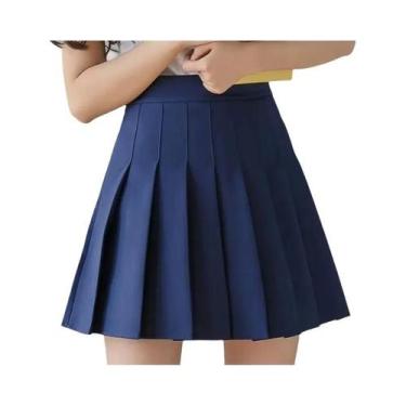 Imagem de Saia Mini Plissada Estilo Preppy plus Size Para Mulheres, Cintura Alta