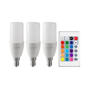 Imagem de Lâmpada LED RGB Com Controle Remoto, 16 Cores, Regulável, 6W, E14, 24 