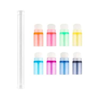 Imagem de Conjunto De 8 Pincéis Mini Empilháveis De Cerdas Macias Para Artesanat