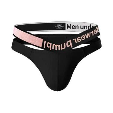 Imagem de Cuecas Triangulares De Cintura Baixa Com Decote Em V Em Gradiente Rosa