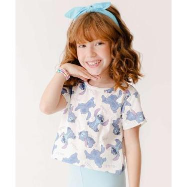 Imagem de Camiseta Infantil Estampa Stitch Disney Tam 4 a 10-88083, 10, Off whit
