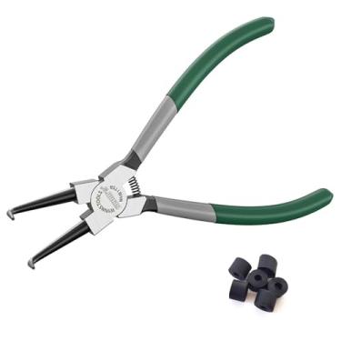 Imagem de Eupheng Ferramenta de saia de pesca, alicate de gola de nariz angular, ferramenta resistente para fazer saias de silicone, colares de borracha, acessórios manuais SpinnerBait Buzzbait