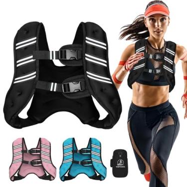 Imagem de Colete de peso para homens e mulheres, colete de peso corporal ajustável de 9 kg, faixa refletiva para treinamento, corrida, caminhada, preto (preto, 9 kg)