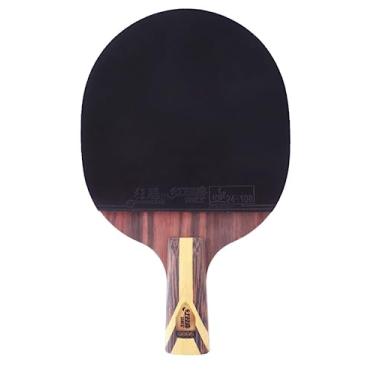 Imagem de Raquete de tênis de mesa 9002/9006 DHS 9 Star 9002/9006, raquete de tênis de mesa profissional 5 madeira 2 ALC ofensiva com borracha adesiva Hurricane 3 (9006-CS-Shorthandle)