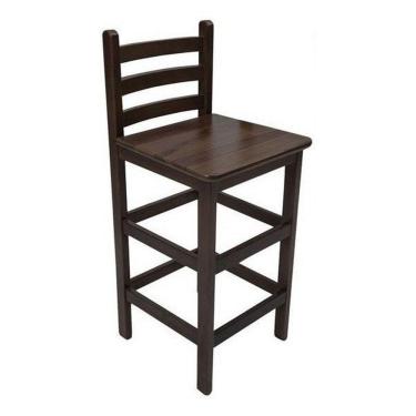 Imagem de Banqueta Alta De Madeira Imbuia Encosto Anatomico