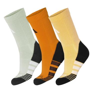 Imagem de Meia Adidas Performance Climacool Com 3 Pares - Laranja e Cinza Claro-G