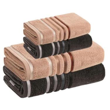 Imagem de Jogo de toalhas Banhão Gigante Karsten Lumina 4 Peças Fio Penteado, DE