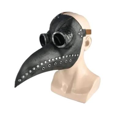 Imagem de Máscara De Médico Da Peste De Borracha Preta Para Fantasia De Hallowee